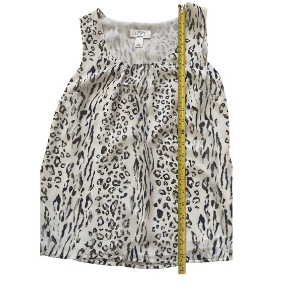 Ann Taylor Loft Sleeveless Top, Petite XS, Animal Print - Picture 3 of 7
